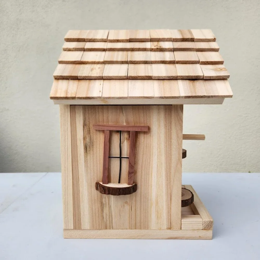NEW HANDMADE Wooden Bird House Birdhouse Handbuilt Wood Garden Decor Spring Made